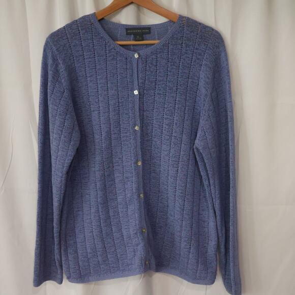Northern Isles Lite Blue Cardigan Sweater XL, Pearl buttons, Excellent condition - Picture 14 of 16